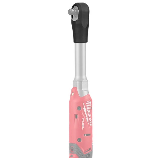 M12 FUEL 3/8" EXTENDED REACH RATCHET BOOT power tool with a long metal neck and red body.