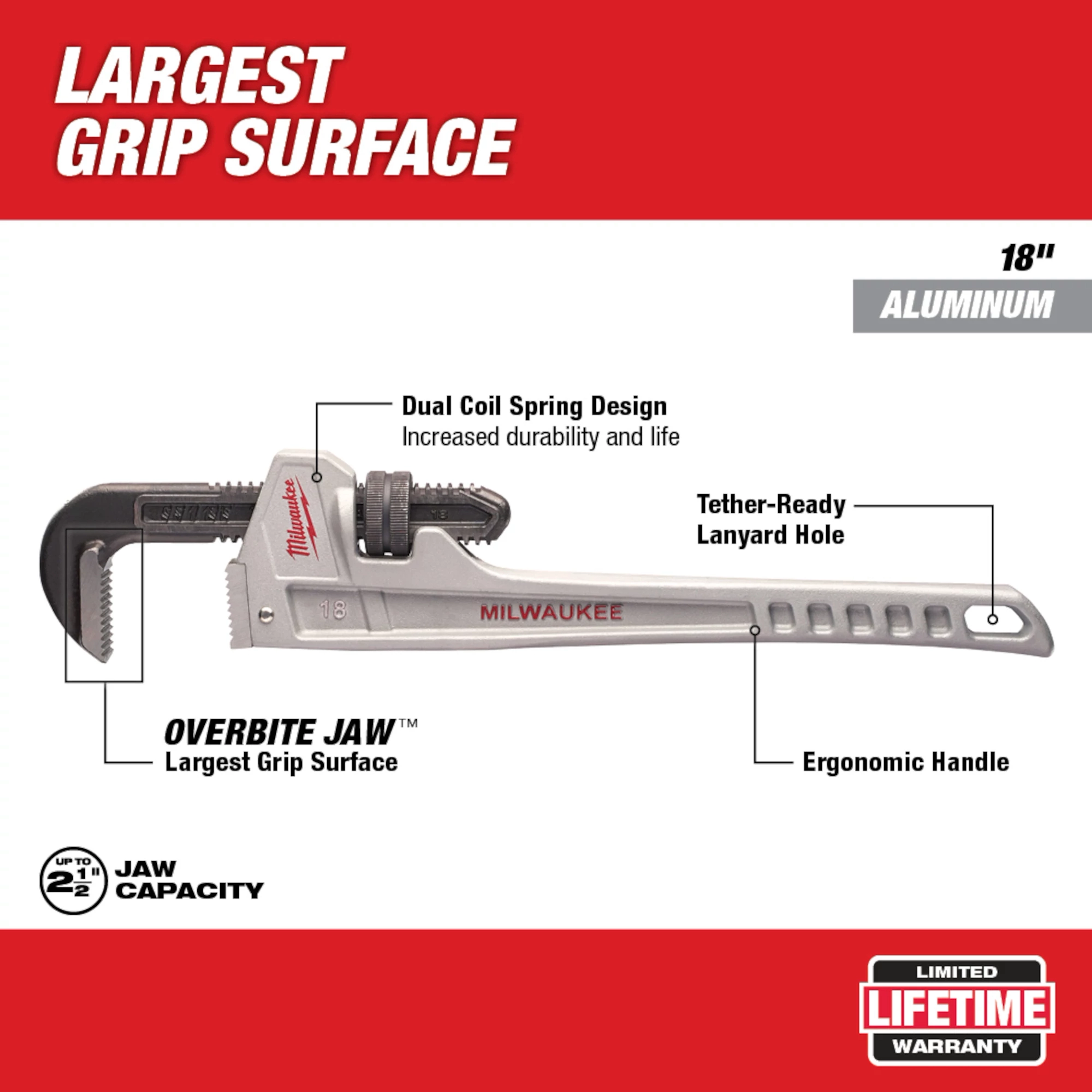 18 in. Aluminum Pipe Wrench
