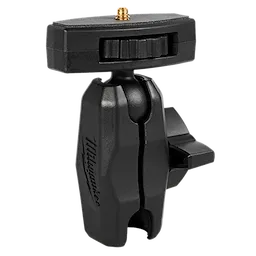 The image shows a Monitor Mount for M12™ Wireless Monitor. It is a black, adjustable mounting device with a ball joint for rotational flexibility and a threaded connector on the top. The mount includes a locking mechanism for securing the monitor in place.