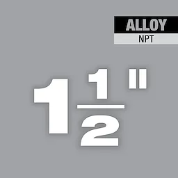 1-1/2" Alloy NPT Forged Aluminum Die Head in large white font with a gray background and "Alloy NPT" text in the top right corner.