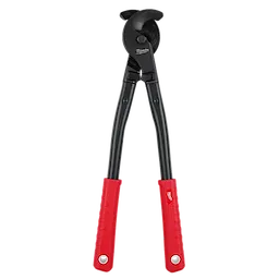 17" Utility Cable Cutter with black steel blades and long red handle grips designed for cutting utility cables.