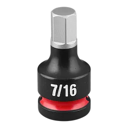 SHOCKWAVE Impact Duty 1/2" Drive 2" Hex 7/16" Bit Socket standing upright on a plain background.
