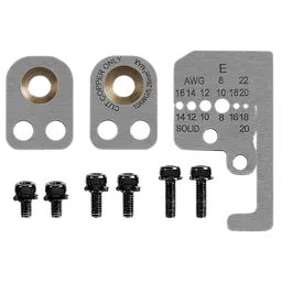 8-20 AWG Automatic Wire Stripper Replacement Blade Kit includes precision blades and black screws on a white background.