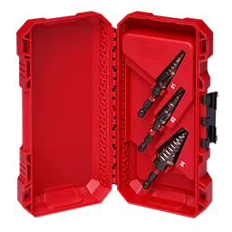 SHOCKWAVE Impact Duty 3PC KIT (#1, #2, #4) includes three drill bits in a red plastic case with slots for each bit.