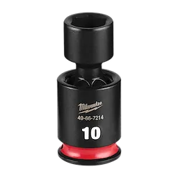 SHOCKWAVE Impact Duty 1/4" Drive 10MM Standard Swivel Socket standing upright on a plain background.