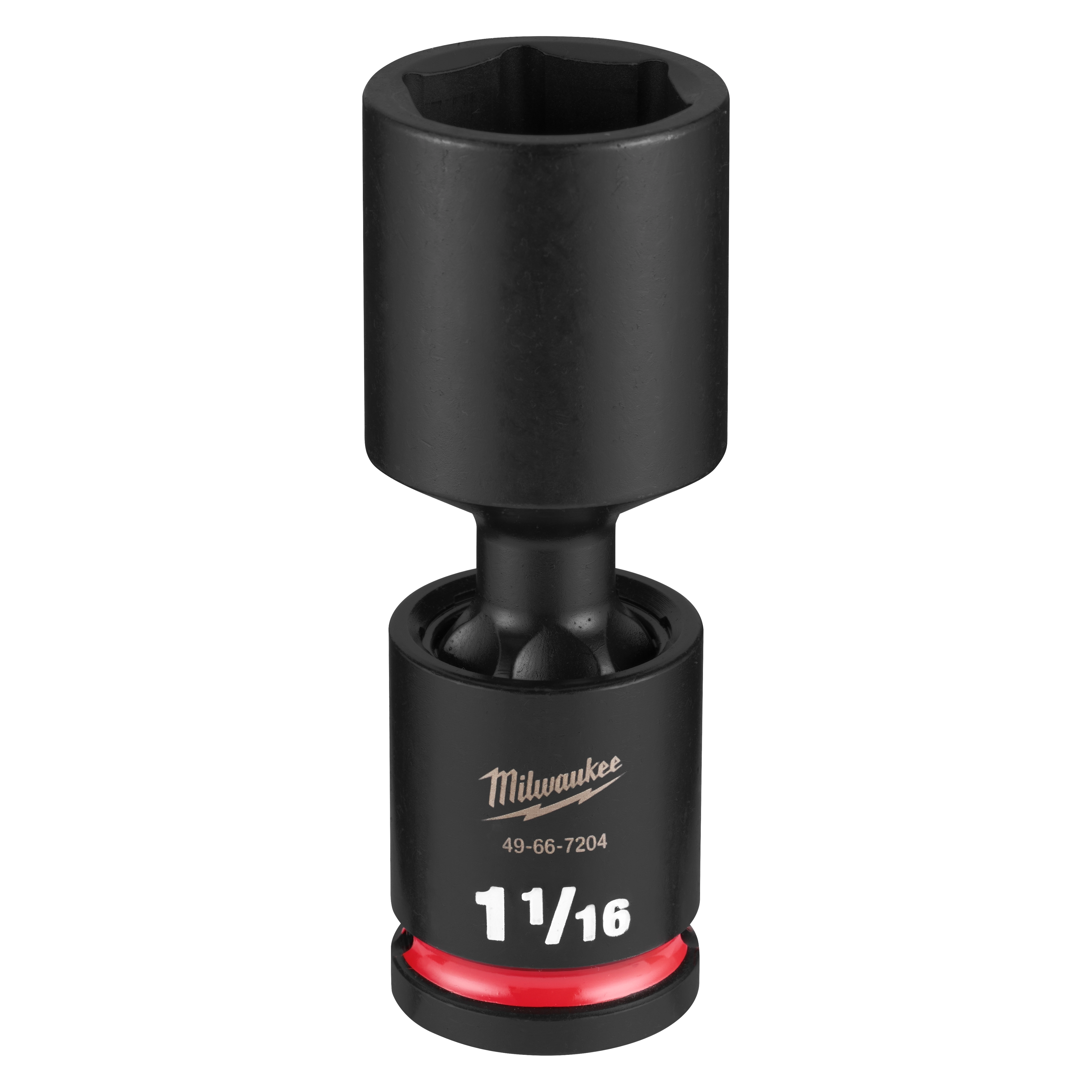 SHOCKWAVE Impact Duty 1/2" Drive 1-1/16" Deep Swivel Socket standing upright on a plain background.