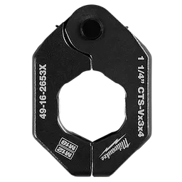 1-1/4" CTS-V Pivoting Press Ring for M18 & M12 press tools, black with white model markings and a central opening.