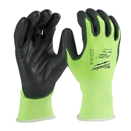 48-73-8913 - High Visibility Cut Level 1 Polyurethane Dipped Glove - XL