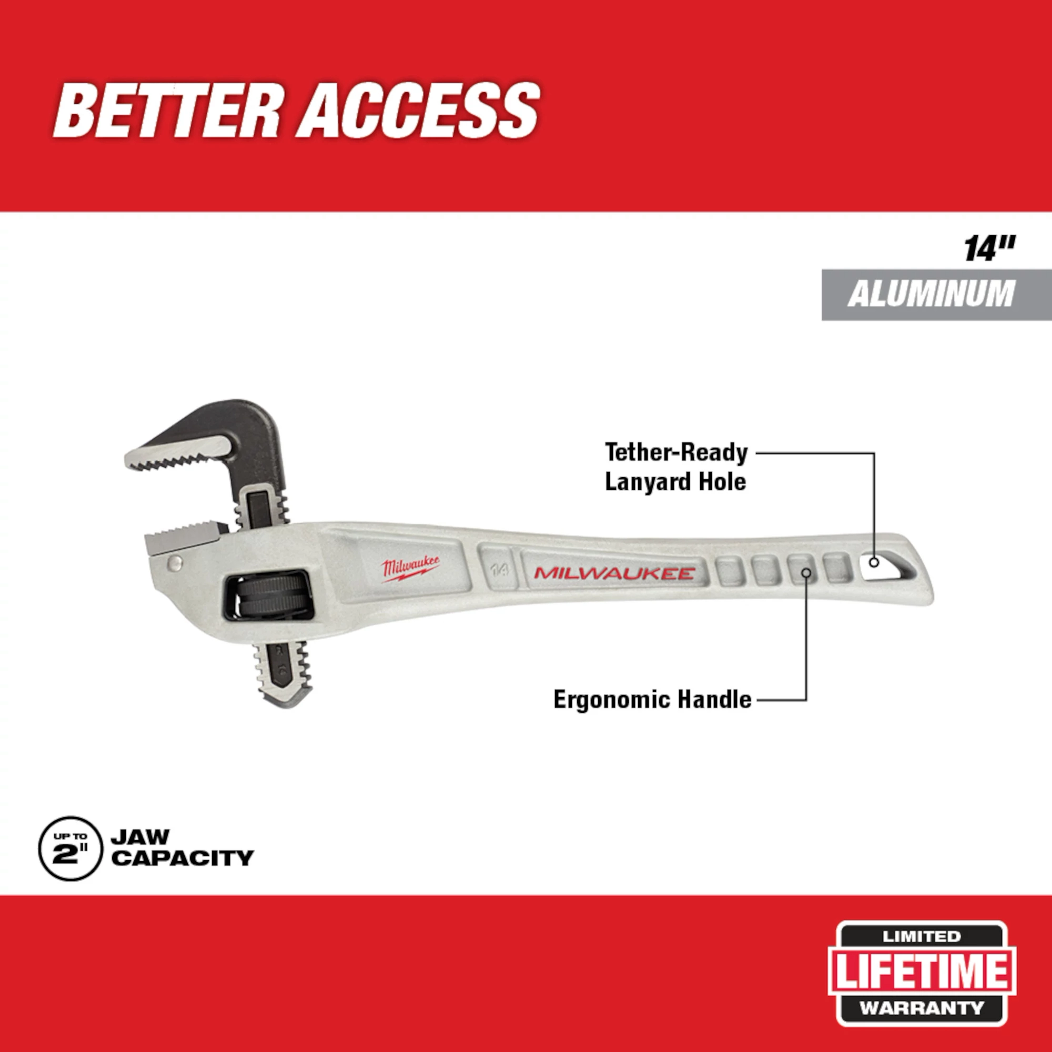14 in. Aluminum Offset Pipe Wrench
