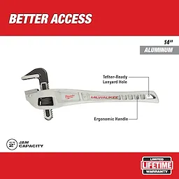14 in. Aluminum Offset Pipe Wrench