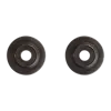 Copper Tubing Cutter Wheel (2 PK) 48-38-0010 features two black circular cutter wheels with central holes, designed for cutting copper tubing efficiently.