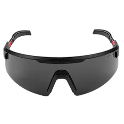 Wrap Around Safety Glasses with Tinted Anti-Scratch Lenses, featuring a sleek black frame and wraparound design for full eye protection. The lenses are tinted for sun protection and resistant to scratches, ensuring durability and longevity in various work environments.