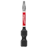 The image shows a SHOCKWAVE™ 2" Impact Duty TORX® T10 Power Bit. The bit is predominantly black with a red section labeled "Milwaukee" in white text. The bottom part displays "T-10."