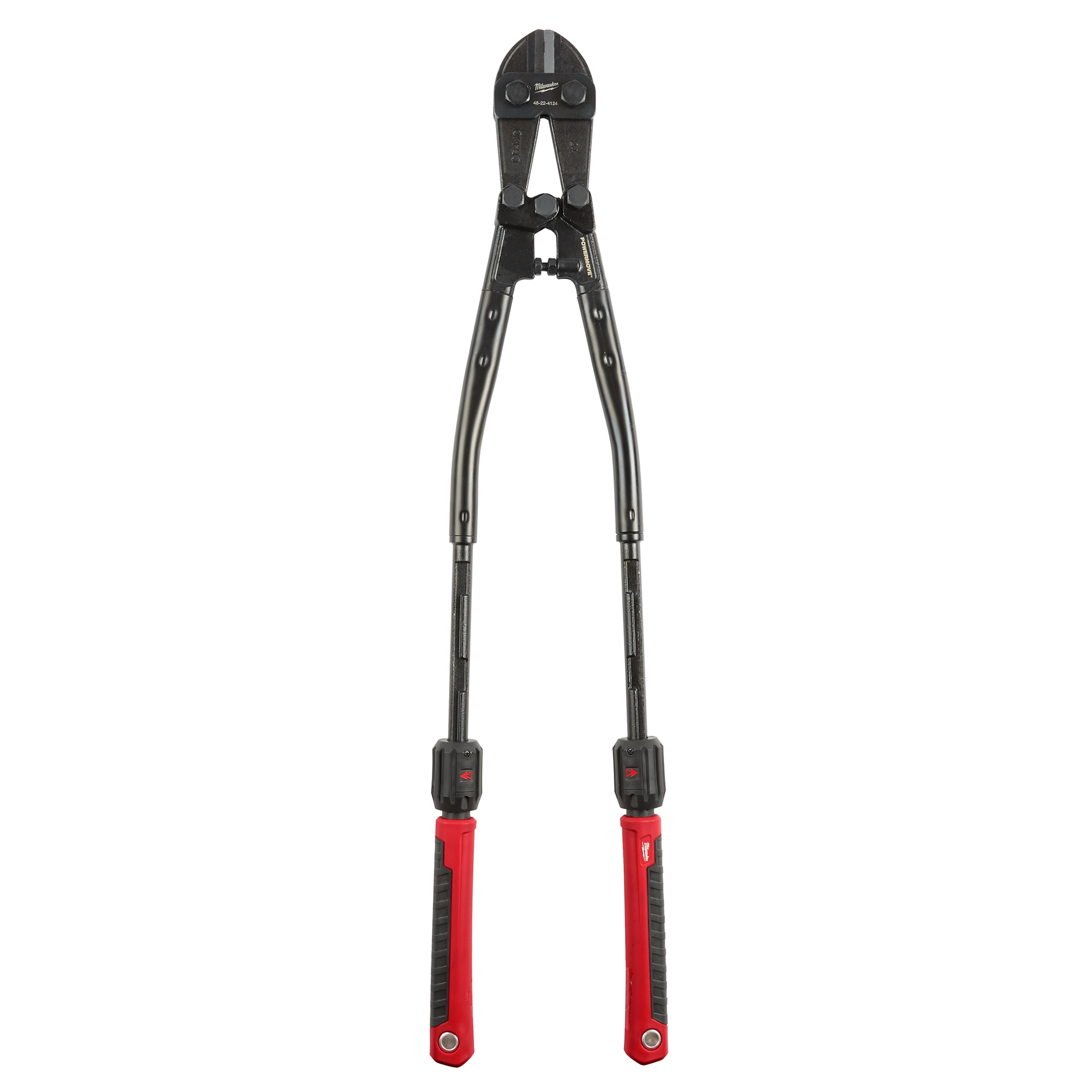 24" Adaptable Bolt Cutter with POWERMOVE™ technology featuring black, adjustable blades and red and black ergonomic handles for enhanced grip and control.