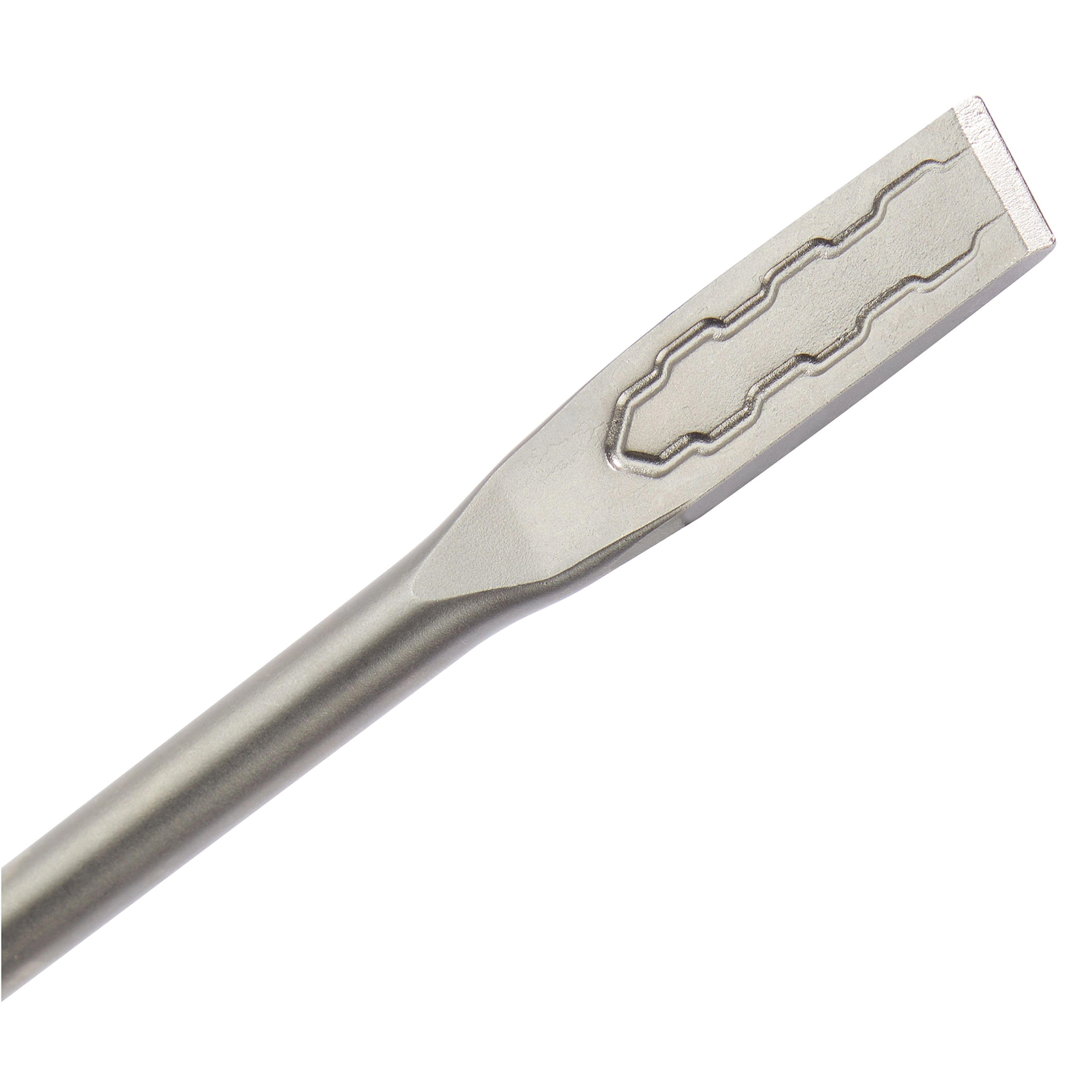 SDS+ 3/4" x 10" Flat Chisel, featuring a durable steel body and a flat, beveled tip designed for precise demolition tasks.