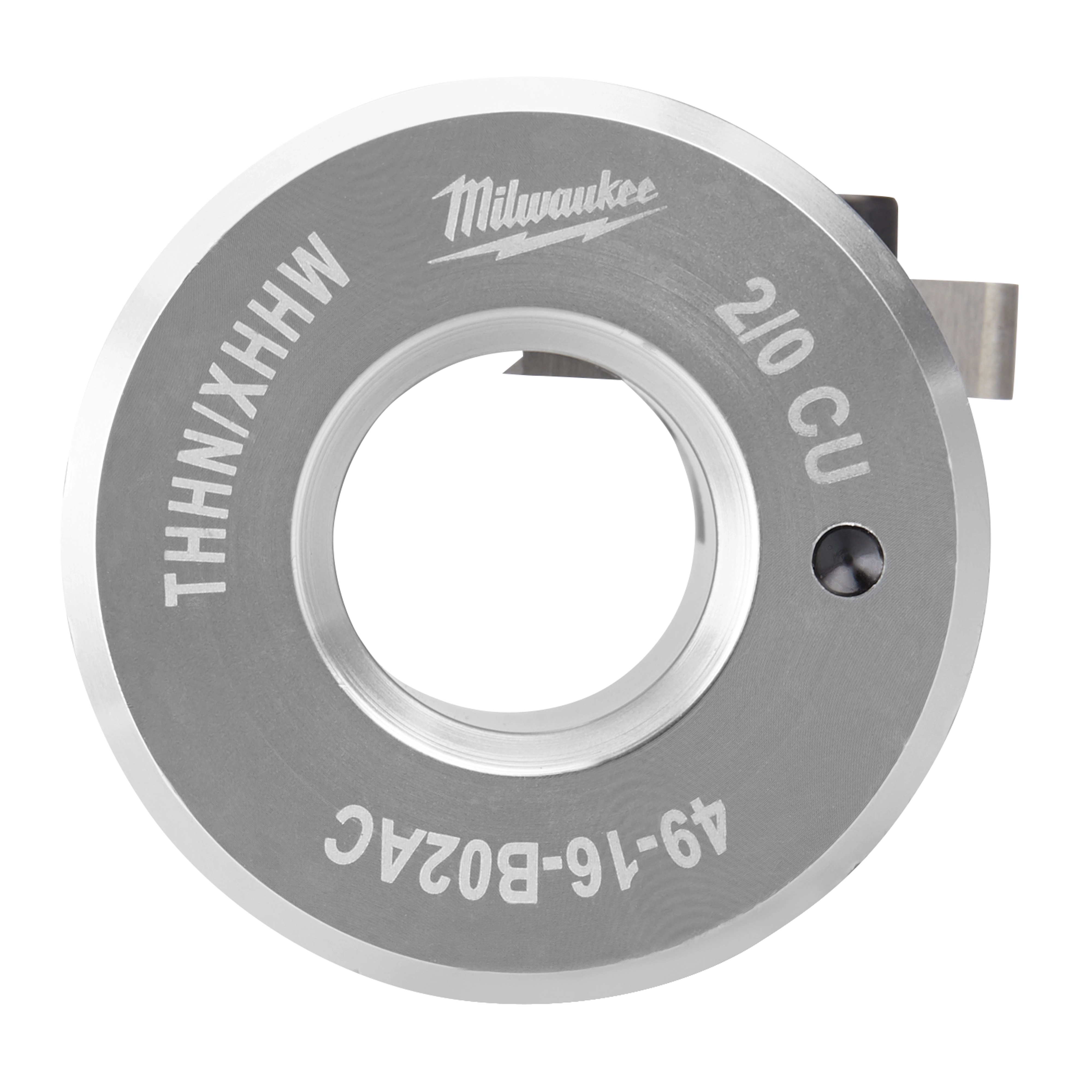2/0 AWG Cu THHN/XHHW Bushing is a round metal tool with a central hole and manufacturer's branding.