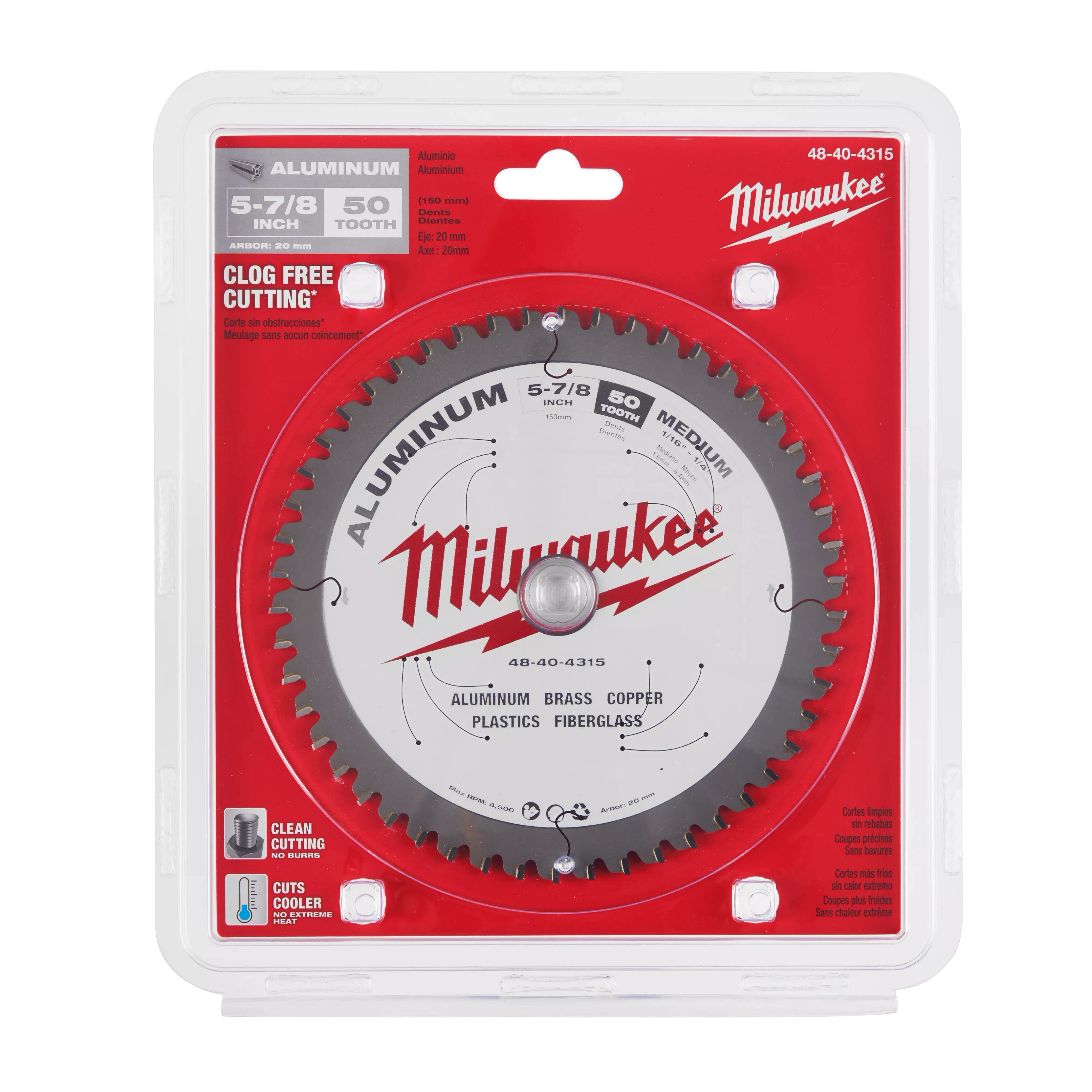 5-7/8” Metal Cutting Circular Saw Blade with 50 teeth for cutting aluminum, brass, copper, plastics, and fiberglass.