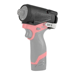 M12 FUEL 1/4" Hex Impact Driver with Protective Boot, featuring a black and red ergonomic grip and compact design.