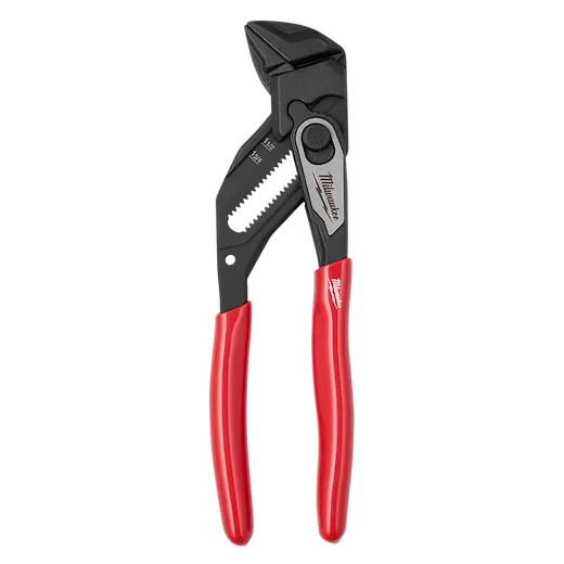 The 7" Pliers Wrench features a black adjustable jaw and red ergonomic handles. It is designed for versatile gripping, holding, pressing, and bending applications.
