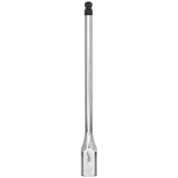 3/8" Drive 1/4" Long Ball End Hex Bit Socket features a chrome finish with a hexagonal base and a ball end tip.