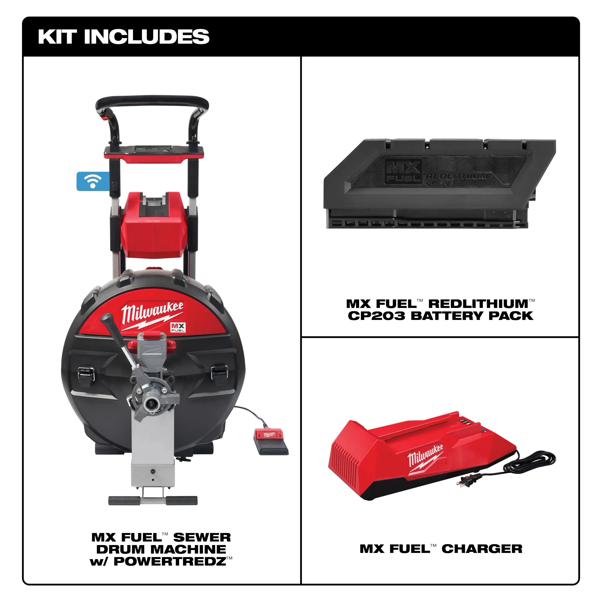 MX FUEL™ Sewer Drum Machine w/ POWERTREDZ™ | Milwaukee tool - 3