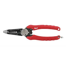 5pc 2lb 3/4" Split Ring tool with red handles and black metal tips, used for cutting and stripping wires.