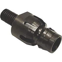 6-Slot Core Bit Adapter made of dark metal, featuring a threaded end and six radial slots for secure attachment to various tools.