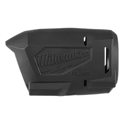 M18 FUEL STRIKER Hammer Chisel Protective Boot in black, featuring the Milwaukee logo and the word "FUEL" embossed on it.