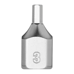 1/4" Drive 3mm Low-Profile Hex Bit Socket in silver finish with a hexagonal bit and the number 3 engraved on the front.