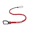 10 LB Locking Tool Lanyard with a red, elastic cord and black carabiner clip, used for securing tools up to 10 pounds.