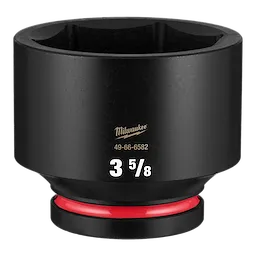 SHOCKWAVE Impact Duty 1" Drive 3-5/8" Standard 6 Point Socket standing upright with a red ring near the base.