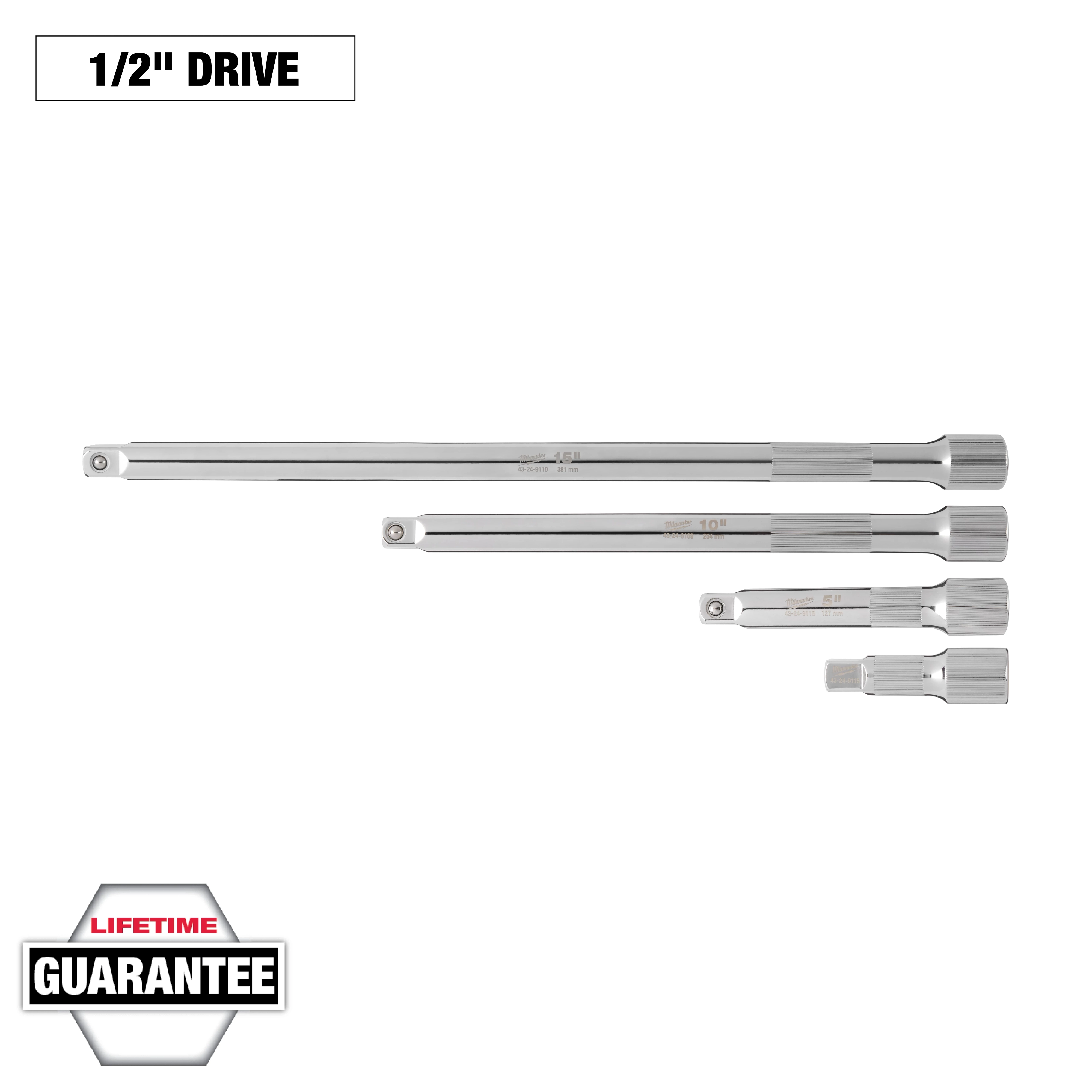 4pc 1/2” Drive Extension Set