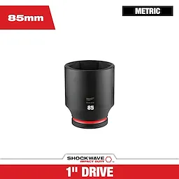 SHOCKWAVE Impact Duty 1" Drive 85MM Deep 6 Point Socket standing upright on a plain background.