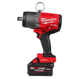 M18 FUEL 3/4" High Torque Impact Wrench w/ ONE-KEY Kit standing upright on its battery pack.