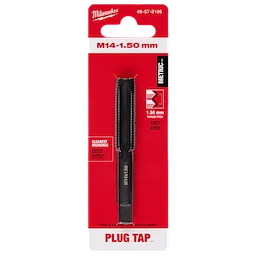 M14-1.50 mm Straight Flute Plug Tap on red and white packaging with metric thread pitch of 1.50 mm, clearest markings, and product number 49-57-5166.