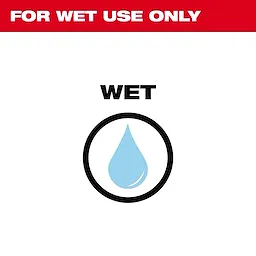Diamond Wet Core Bit For Wet Use Only, displayed with a blue water droplet icon and the text "For Wet Use Only".