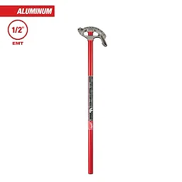1/2" Aluminum Conduit Bender with a red handle and a metallic head designed for bending electrical conduit pipes.