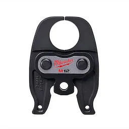 1-1/2" Crimp (F1807) Jaw for M12 FORCE LOGIC Press Tool with black metallic finish and two bolts, labeled with product name.
