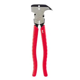 Comfort Grip Fencing Pliers feature red ergonomic handles and a multifunctional head for gripping, cutting, and hammering. The pliers have a polished steel finish and a durable design ideal for various fencing tasks.