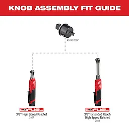 3/8" High Speed Ratchet Tall Shift Knob Assembly Fit Guide