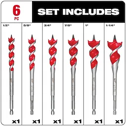 SPEED FEED™ Wood Bit 6-1/2" Set - 6 PC