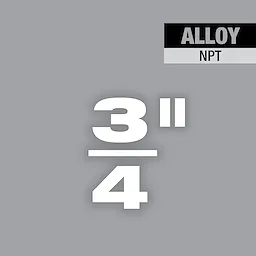 3/4" Alloy NPT Forged Aluminum Die Head with bold white text on a gray background and a black and gray label.