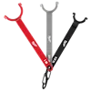 Milwaukee Cheater Adaptable Pipe Wrench Set includes three wrenches in red, gray, and black for different pipe sizes: 1 inch, 3/4 inch, and 1/2 inch. Each wrench head is open-ended and has an ergonomic design. They are connected by a black chain.