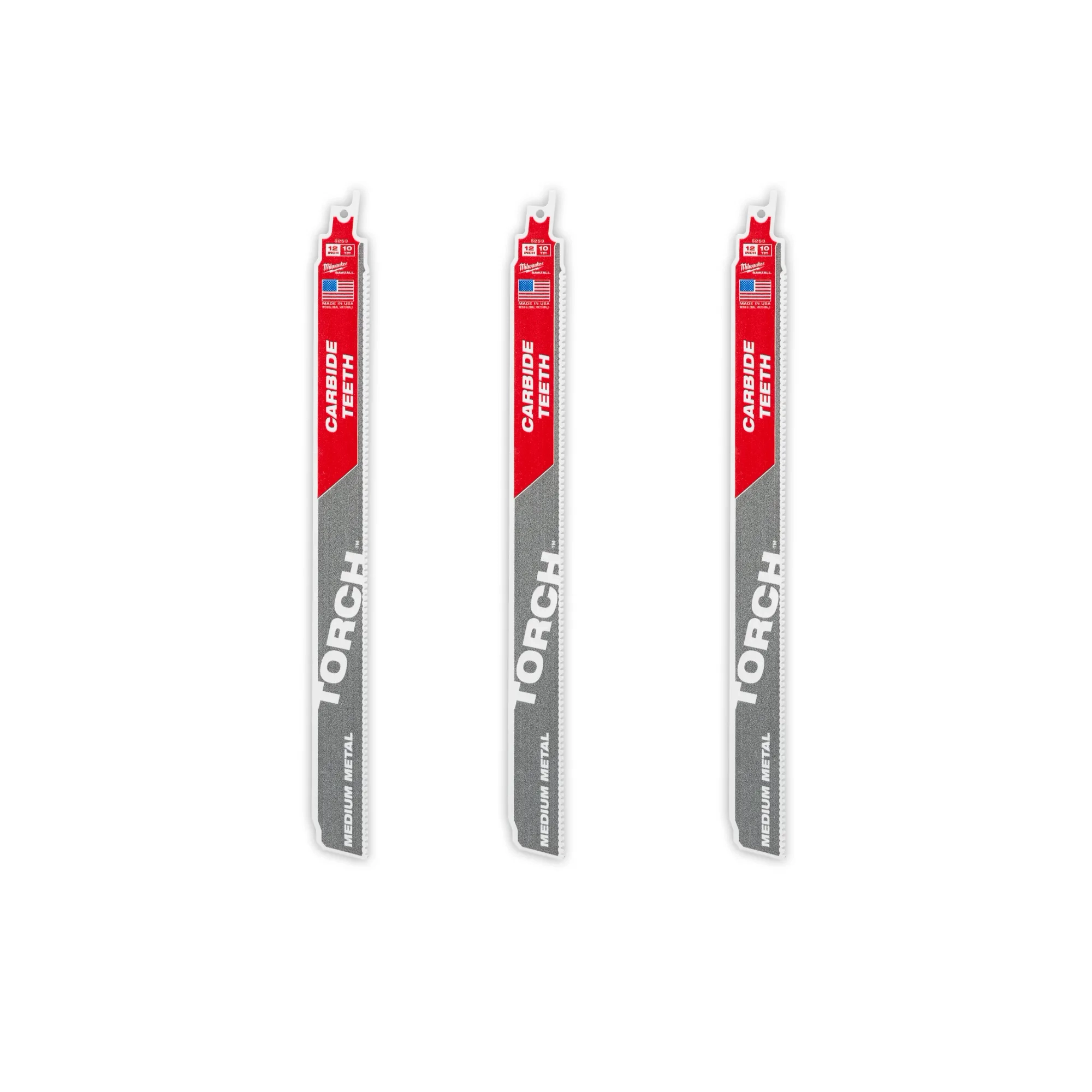 (3PK) 12" 10TPI The TORCH™ with Carbide Teeth for Medium Metal