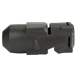 The image shows an M18 FUEL HTIW Protective Boot. It is a black, rubberized cover designed to shield the tool from damage. The boot features the Milwaukee logo and the word "FUEL" embossed on the side.