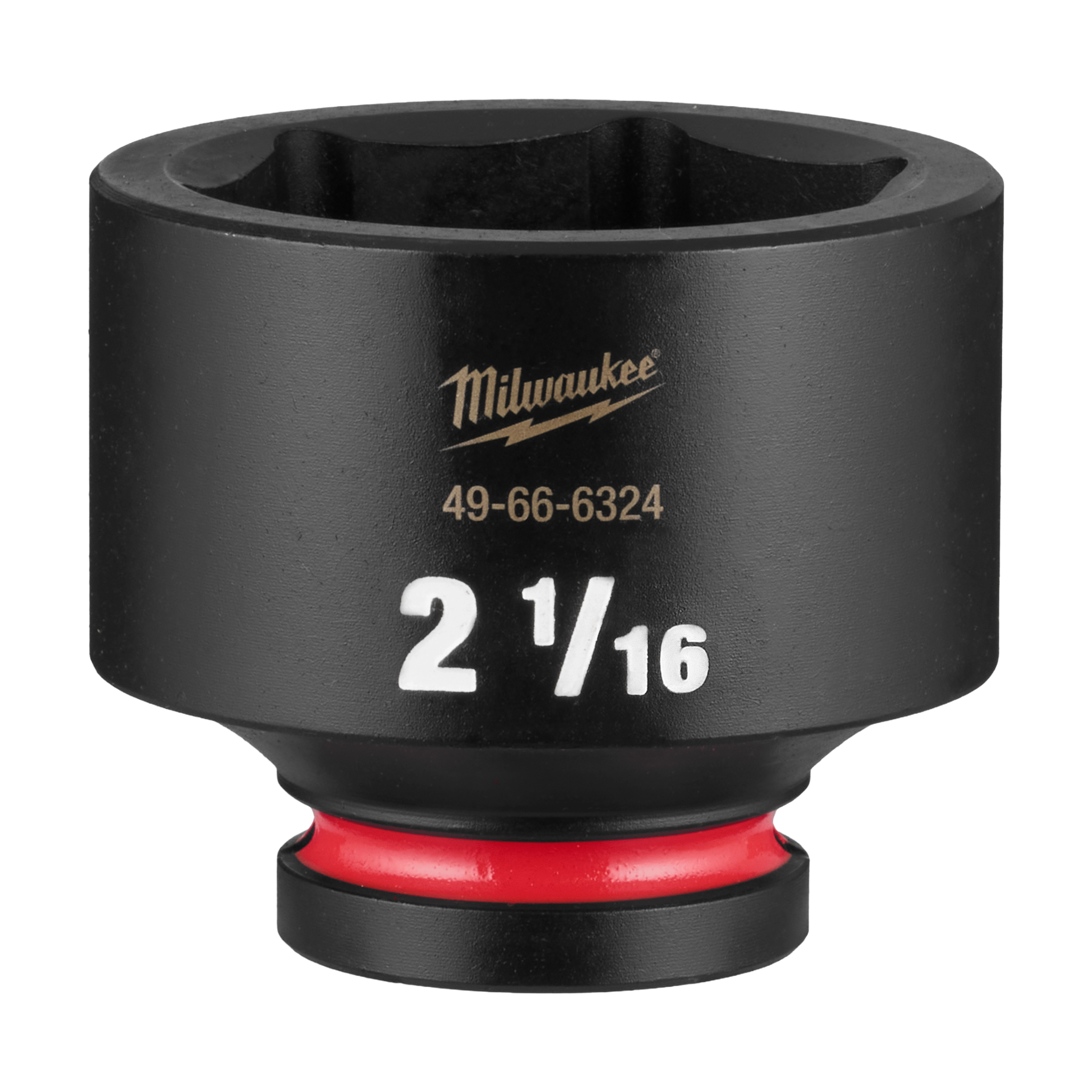 SHOCKWAVE Impact Duty 3/4" Drive 2-1/16" Standard 6 Point Socket standing upright with size marking visible.