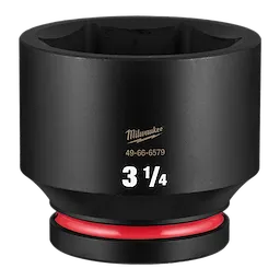 SHOCKWAVE Impact Duty 1" Drive 3-1/4" Standard 6 Point Socket standing upright with a red ring near the base.