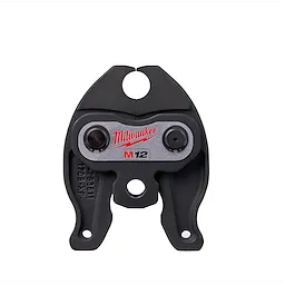 Milwaukee M12 3/4" BIP Jaw with black and metallic components. The jaw features the red Milwaukee logo and two adjustment knobs.