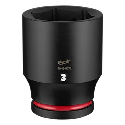 SHOCKWAVE Impact Duty 1" Drive 3" Deep 6 Point Socket standing upright with a visible size marking 3.