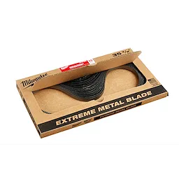 Compact Portable Band Saw Blades 25 pack, 35-3/8 inch size, displayed in an open cardboard box labeled "Extreme Metal Blade."